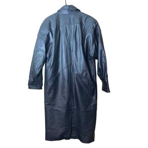 Vintage 80's Real 100%‎ Leather Midi Coal Size M Black - Picture 2 of 10